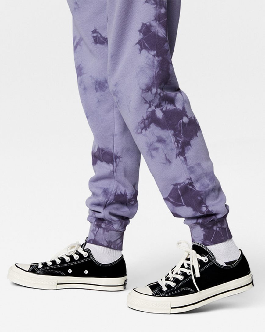 Men's Converse Go-To Star Chevron Washed Standard Fit Sweatpants Purple | AU 489ECE